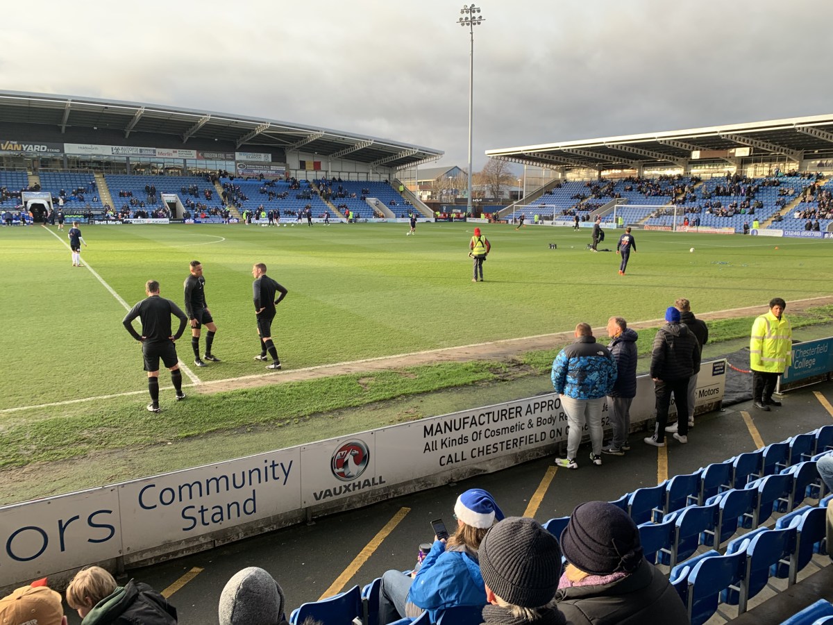 23rd December 2023 Chesterfield FC versus Aldershot&nbsp;Town.
